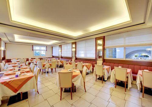 Sala colazioni dell'hotel